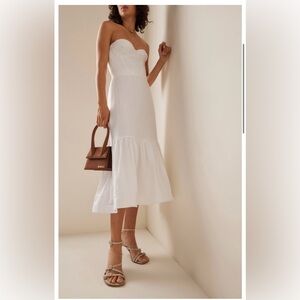 Andres Otalora El Olivo Linen Midi Dress, size 0